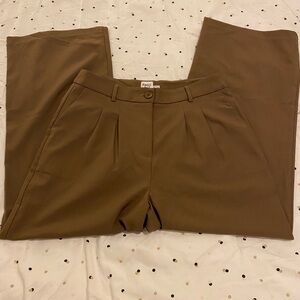 Princess Polly Brown Pleated Front Trousers